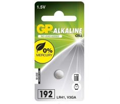 Alkalická gombíková batéria GP LR41 (192F), 1 ks