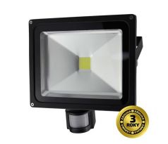 Solight WM-30WS-E LED vonkajší reflektor, 30W, 2400lm, AC 230V, čierna, so senzorom