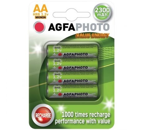 Nabíjacie NiMH batérie AgfaPhoto AA, 2300mAh, 4 ks