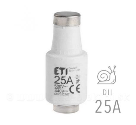 Poistka 25A DII/gL-gG/E27