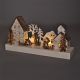 1V256 Solight LED Vianočná dedinka, 34x17cm, drevo, 4 LED, 2x AA