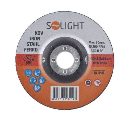 RNUB-BK100 Solight kotúč rezný 100x2,5x16 mm na oceľ