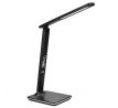 Solight WO45-B LED stolná lampička s displejom, 9W, voľba teploty svetla, koža, čierna