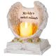 Dekorácia MagicHome, Anjelské krídla na knihe so sviečkou, 1xLED, polyresin