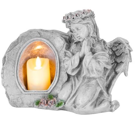 Dekorácia MagicHome, Anjel modliaci so sviečkou