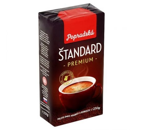 Popradská káva Štandard premium, pražená mletá, 250 kg