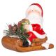 Dekorácia MagicHome Vianoce, Santa na saniach, LED, terakota, 12,6x8,5x11,5 cm