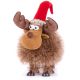 Postavička MagicHome Vianoce, Sob huňatý, hnedý, látkový, 22x20x25 cm
