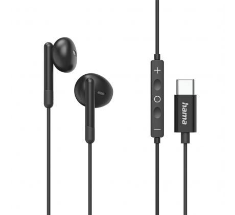 Hama USB-C slúchadlá s mikrofónom Season II, kôstky, čierne