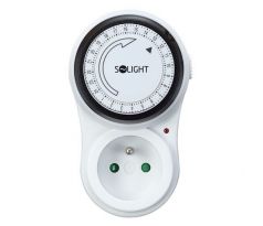 Solight časový spínač mechanický, denný 24 h., interval 15 min, vypínač