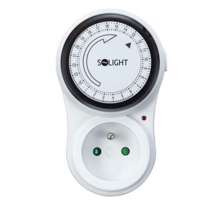 Solight časový spínač mechanický, denný 24 h., interval 15 min, vypínač