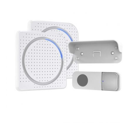 Solight 2x bezdrôtový zvonček, do zásuvky, 200m, biely, learning code